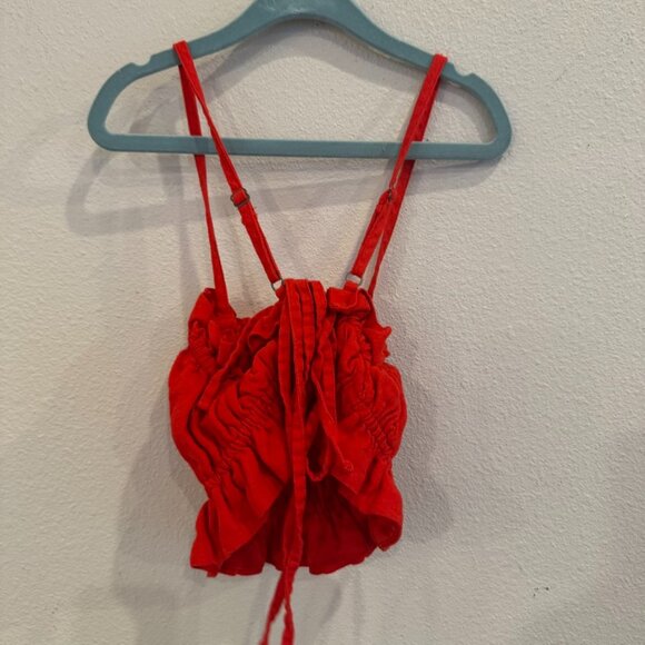 Wild Fable Red Smocked Linen Blend Crop Top – XXS - Picture 2 of 3